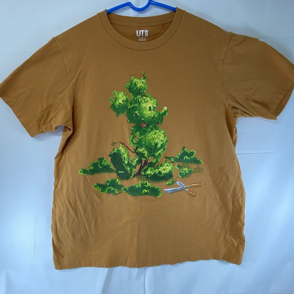 UT Uniqlo X crossover Disney Mickey Mouse bush Large t shirt orange cotton